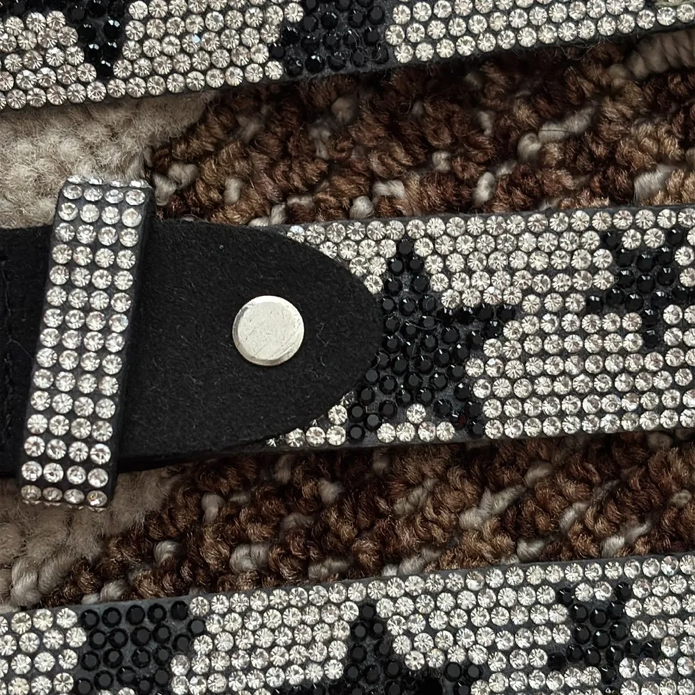 Black and Silver Rhinestone Belt